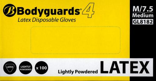Bodyguards Disposable Latex Gloves      - Powdered